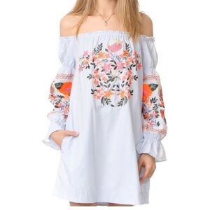 Floral Embroidered Off-Shoulder Dress